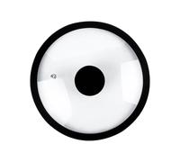 Couvercle de poêle de rechange en silicone avec bord résistant à la chaleur, couvercle universel en verre trempé pour poêle à frire, rouge, 33 cm - 33 cm, noir