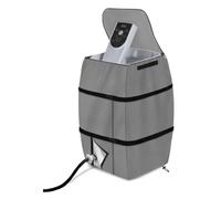 Couvercle de Pompe de Chauffage de Spa pour Les propriétaires de | Coquille Oxford grise avec ouverture du panneau de commande, sangles à boucle sécurisées, ourlet extensible,