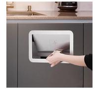 Couvercle de poubelle de montage en acier inoxydable 304, panneau à bascule encastré durable pour armoire de cuisine, couvercle de porte de la poubelle à déchets de fermeture automatique, conception à