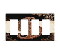 Couvercle de prise de courant imprimé bohème, plaque murale à 4 interrupteurs cachés, plaque frontale en thermoplastique pour décoration de prise de courant, couverture d'interrupteur, taille 21 x 12