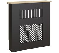 Couvercle de radiateur - HOMCOM - moderne, à lattes avec détails croisés, étagère supérieure - bois - 78 x 19 x 81 cm - noir
