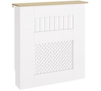 Couvercle de radiateur - HOMCOM - moderne, à lattes avec détails croisés, étagère supérieure - bois - 78 x 19 x 81 cm - Blanc
