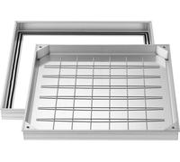 Couvercle de regard - Couvercle de regard pavable 60 x 60 cm - Invisible et affleurant - Avec cadre - Alliage d'aluminium - Pour fosse septique, trottoirs et terrasses