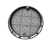 Couvercle de Regard en Fonte ductile de 80 cm, Couvercle Rond pour Fosse septique avec Orifice de Drainage et Ouverture de Levage, Couvercle d'accès Robuste pour systèmes d'égouts
