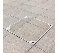 Couvercle de Regard encastré galvanisé avec Cadre en Acier Inoxydable, Couvercle de caniveau Invisible pour pavés autobloquants de Jardin, accès à la Chambre d'inspection 40 x 40 x