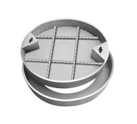 Couvercle de regard invisible en acier inoxydable rond DN 600 - Couvercle de canalisation pavé - Avec cadre galvanisé