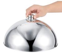 Couvercle de service en acier inoxydable, couvercle bombé pour assiettes, couvercle de plat, couvercle d'assiette pour buffets d'hôtel et restaurants, destiné à maintenir les plats au chaud (25 cm).