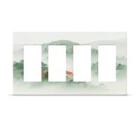 Couvercle de sortie de forêt de montagne, plaque murale à 4 interrupteurs cachés, plaque frontale en thermoplastique pour décoration de prise de courant, couverture d'interrupteur de prise de courant