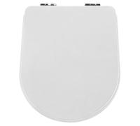 Couvercle de toilette avec siège, en bois, de couleur blanche, dimensions : 38 x 5,5 x 54,5 cm