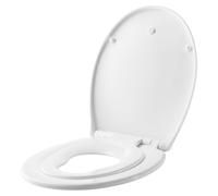 Couvercle de toilette en forme de "O", de couleur blanche, avec charnières réglables, en polypropylène (PP)