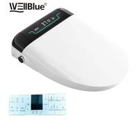 Couvercle de toilette intelligent avec ouverture automatique et télécommande pour siège chauffant instantané, écran LCD, rond/allongé