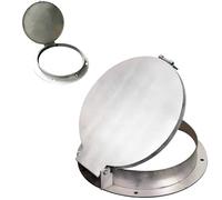 Couvercle de trou d'homme en acier inoxydable | Carré/rond argenté 60/70/80 cm for accès au drainage de puits de jardin de terrasse(Silver/Round,80x80x6cm)