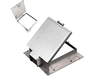 Couvercle de trou d'homme en acier inoxydable | Carré/rond argenté 60/70/80 cm for accès au drainage de puits de jardin de terrasse(Silver/Square,80x80x6cm)