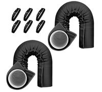 Couvercle de Tuyau de Climatisation Portable Gaine isolante pour Conduits avec 3 Sangles Fixation Housse Tuyau Climatiseur Mobile pour Tuyaux D'échappement de 5" et 5,9" de Diamètre (Black, 2PCS)