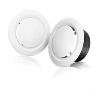 Couvercle de ventilateur de plafond rond en plastique ABS réglable pour ventilateur extracteur salle de bain cuisine montage mural silencieux et facile à nettoyer Blanc (ø100mm - 2pcs)