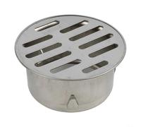 Couvercle de vidange de sol rond en acier inoxydable 304, protecteur d'égout en métal épais avec design creux anti-encrassement pour insert de tuyau en PVC, grille de sortie de déchets de jardin de