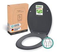 COUVERCLE DE WC BENKSTEIN avec système de fermeture automatique. Couvercle de toilette ovale en urée et plastique dur. Accessoire de toilette, accessoire de salle de bain, accessoire de WC pour l'amén