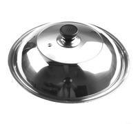 Couvercle de wok visible en acier inoxydable avec bouton, couvercle combiné conçu pour protéger les mains de l'huile chaude et maintenir la vapeur pour la cuisson des légumes (30 cm)