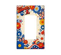 Couvercle d'interrupteur à bascule simple en forme de papillon, rétro ludique, fleur, étoile d'été, bleu, taille standard, plaques murales décoratives pour nouvel appartement, maison, chambre à