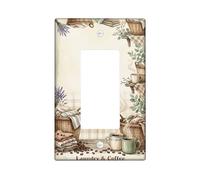 Couvercle d'interrupteur à bascule simple, panier rustique de campagne lavande, beige automne, plastique, taille standard, plaques murales décoratives pour nouvel appartement, maison, chambre à