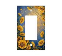 Couvercle d'interrupteur à bascule unique en forme de tournesol, papillon d'été, coccinelle, en plastique jaune d'été, taille standard, pour maison, salon, chambre à coucher, salle de bain