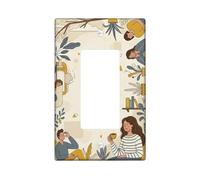 Couvercle d'interrupteur à bascule unique, moderne, minimaliste, plante géométrique, automne, beige, plastique, taille standard, accents muraux pour maison, salon, nouvel appartement
