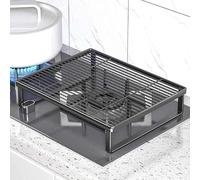 Couvercle en bois for planche à pâtisserie, cuisinière gaz et électrique robuste, réversible, ventilé, agrandit l'espace de comptoir(Black,40x30x7.5cm(15.8"x11.8"x3"))