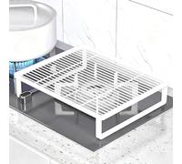 Couvercle en bois for planche à pâtisserie, cuisinière gaz et électrique robuste, réversible, ventilé, agrandit l'espace de comptoir(White,45x35x7.5cm(17.7"x13.8"x3"))