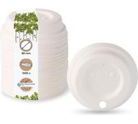 Couvercle en carton pour tasses à café BIOZOYG Ø80 mm avec trou 1000 pcs.