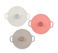 Couvercle en silicone réutilisable extensible avec poignée, couvercle fraîcheur pour bols et casseroles, résistant à la chaleur, passe au micro-ondes 24,5 x 19,8 cm