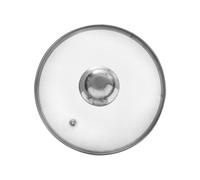 Orion Couvercle en verre avec bord en acier inoxydable pour casserole et poêle Ø 16 cm Verre résistant à la chaleur 200 °C