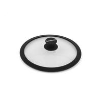Couvercle en verre avec bord en silicone, diamètre 28 cm, avec valve de ventilation