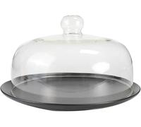 Couvercle en Verre Borosilicate pour Micro-Ondes, Anti-éclaboussures, Cloche Multifonction pour gâteau, poignée Ergonomique, Compatible Lave-Vaisselle (transparent,23cm)