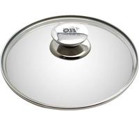 Couvercle en verre de 32 cm avec bouton en acier inoxydable - Accessoires de cuisine