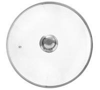 Couvercle en verre - ORION - 28 cm - Résistant à la chaleur jusqu'à 200°C - Transparent - Bordure en acier inoxydable