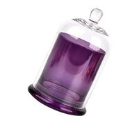 Couvercle en Verre pour Bougie Parfumée Décorative, Pourpre, Élégant | Verre Transparent, Style Unique et Raffiné, Décoration Intérieure, Usage Maison, Pièce D’accent, Format Compact