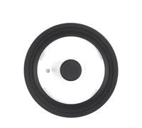 Couvercle en verre universel avec bord en silicone pour poêles et casseroles, résistant à la chaleur jusqu'à 230 °C, avec sortie de vapeur, passe au lave-vaisselle, noir (18-20-22 cm)