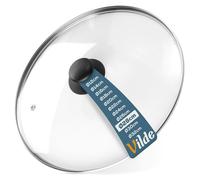 Vilde Couvercle en verre 28 cm – Universel – Bord inox – Résistant jusqu'à 200 °C – Évent vapeur
