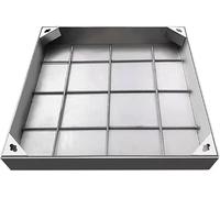 Couvercle et Cadre de Trou d'homme carré encastré en Acier Inoxydable 304 | Inspection durable des canalisations for le jardin, les allées et le pavage(700x700x50mm)