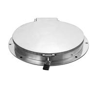 Couvercle et cadre de trou d'homme verrouillables en acier inoxydable | Argent 30-80x6 cm for patios, sous-sols et pelouses : accès par cadenas rabattable.(50x6cm)