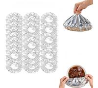 Couvercle isolant en film d'aluminium répétable, film isolant de conservation de la fraîcheur de la cuisine, anse alimentaire en papier d'aluminium qualité alimentaire, couvercles (30Pièce)