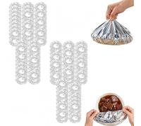 Couvercle isolant en film d'aluminium répétable, film isolant de conservation de la fraîcheur de la cuisine, anse alimentaire en papier d'aluminium qualité alimentaire, couvercles (100Pièce)