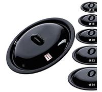 Couvercle KADAX, couvercle émaillé, couvercle universel avec poignée ergonomique, couvercle de pot minimaliste pour pots émaillés, couvercle facile d'entretien, différentes tailles (⌀ 24cm, noir)