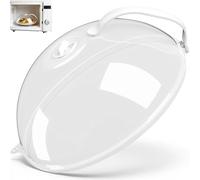 Couvercle Micro Ondes avec Aérations & Poignée, Cloche Micro Onde Anti Eclaboussures Facile à Nettoyer 26x10cm, Couvercle Transparent Sans BPA Résistant Chaleur Jusqu'à 200 °C, Passe Lave-Vaisselle