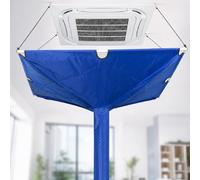 Couvercle nettoyage climatiseur, sac vidange Cassette plafond for unité CVC | Sac nettoyage ca étanche réutilisable, revêtement PVC tissu Oxford, crochets, tiges Support, tuyau vidange, for l'entretien