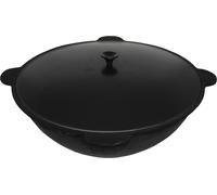 COUVERCLE noir Kazan Ouzbek en fonte (intérieur poli) avec couvercle en aluminium 16 L
