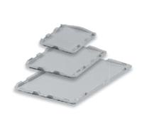 Couvercle pour bac norme Europe 400 x 300 mm en polypropylène gris