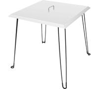 Couvercle pour foyer - Bouclier thermique - Pliable - Acier inoxydable - Dimensions 61 x 61 x 61 cm - Avec poignée - Carré - Argent