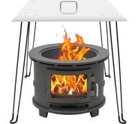 Couvercle pour foyer - Couvercle carré pour brûleur pour bac de combustion encastrable - 60 x 60 cm - Métal - Gris clair