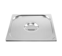 Couvercle pour récipient GN 2/3 en acier inoxydable, sans découpe pour cuillère